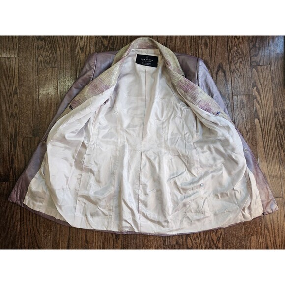 Max Nugus Haute Couture Ladies Pant Suit M/ 32" Metallic Purple Faux Snake Skin - Picture 4 of 16